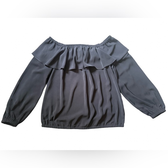 Michael Kors - Women's Black Ruffled Off Shoulder Blouse - EUC - Picture 2 of 9